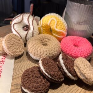 Handcrafted Crochet Donut and Cookie Set 4 donut 6 cookies